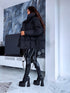 Puffy, short jacket with tie belt - black